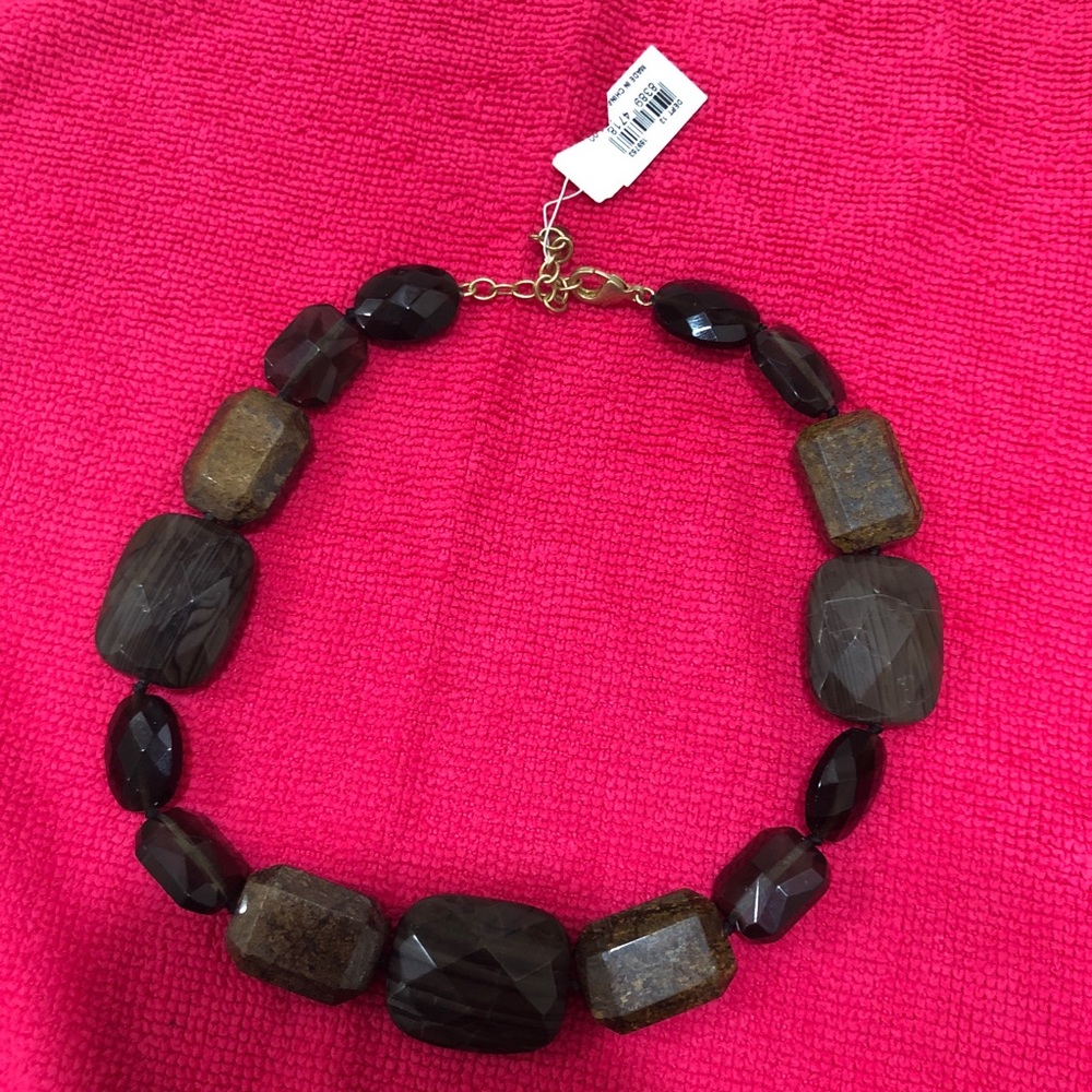 Ann Taylor multi sized semi precious brown necklace …. 16 to 17 inches.